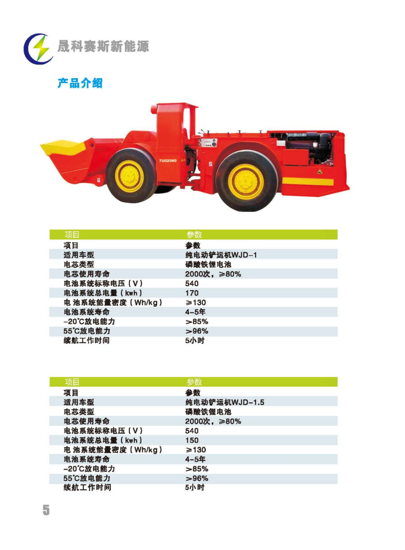 电动铲运机用锂电池